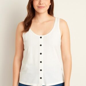 Old Navy Women’s White Button-Front Tank Top - Size S